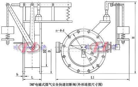 DMF電(diàn)磁式煤氣安全切斷(duàn)閥外形尺寸圖