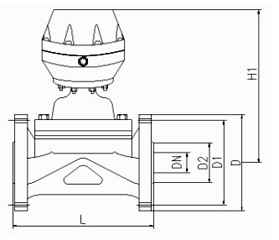 G641J氣動(dòng)活塞式隔膜閥(fá)外形尺寸圖