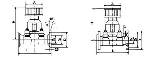 GM高真空隔膜閥(fá)外形尺寸圖(tú)