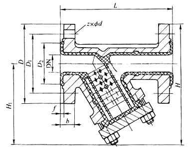 襯氟Y型過濾器外形尺寸圖