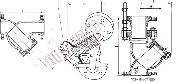 Y型過濾器外形尺寸圖