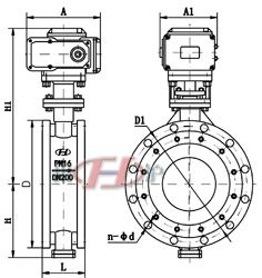 電動法蘭蝶閥 (硬密封結構) 