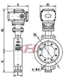 電動硬密封蝶閥 (對夾式) 