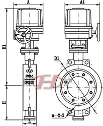電動調節蝶閥 對夾連接(配HQ執行器)