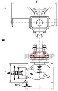 電(diàn)動(dòng)法蘭截止閥 (連接尺寸)