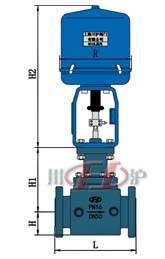 ZRSP/MB電(diàn)動保溫調(diào)節閥 外形尺寸圖