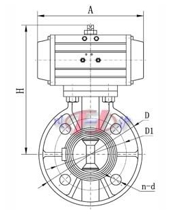 氣動塑料蝶閥外形尺寸圖