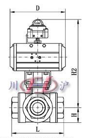 氣動内螺紋三通球閥 開關型