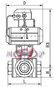 氣動(dòng)内螺紋三通球閥 調(diào)節型