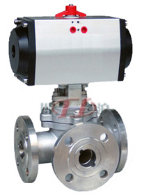 Q644/5氣動(dòng)三通球閥(fá) (配GT氣缸)