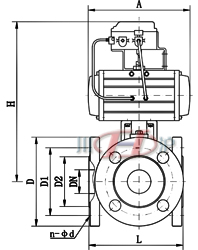 Q644/5氣動(dòng)三通球閥 調(diào)節型