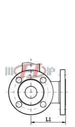 Q644/5氣動(dòng)三通球閥 側(cè)視圖