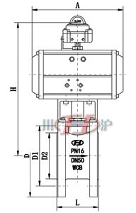 Q671F氣動(dòng)超薄球閥(fá) 連接尺寸圖