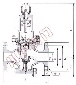 Y42X水用減(jiǎn)壓閥(fá) 外形尺寸圖