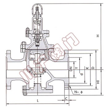 Y43H蒸汽減(jiǎn)壓閥(fá) 外形尺寸圖