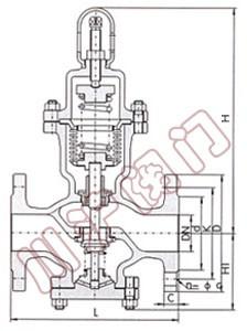 Y44H波紋管減(jiǎn)壓閥(fá) 外形尺寸圖