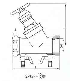 SP15内螺紋數(shù)字鎖定平衡閥(fá)外形尺寸圖