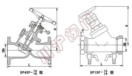 SP45數(shù)字鎖定平衡閥(fá)外形尺寸圖