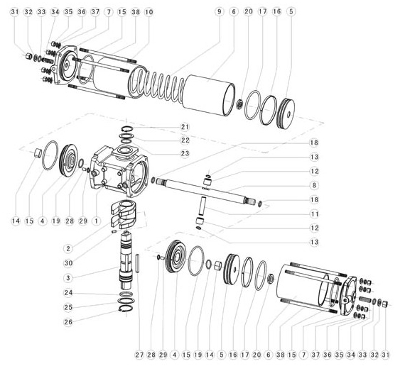 AW氣動執行器分解圖
