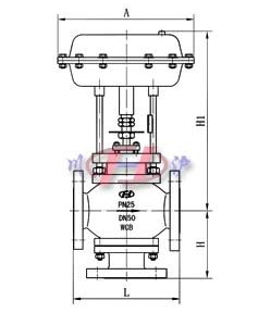 氣動(dòng)薄膜三通切斷(duàn)閥 外形尺寸圖