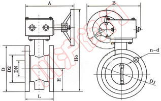 軟密封法蘭(lán)蝶閥(fá) 外形尺寸圖