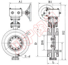 金屬(shǔ)硬密封蝶閥(fá) 外形尺寸圖