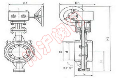 手動焊接蝶閥 外形尺寸圖