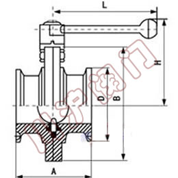 D81F衛生級(jí)蝶閥(fá) 外形尺寸圖