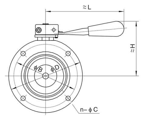 GI手動(dòng)高真空蝶閥(fá) 外形尺寸圖