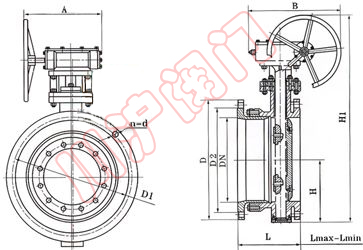 手動伸縮蝶閥 外形尺寸圖