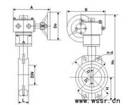 XD371消防信号蝶閥(fá) 外形尺寸圖(tú)