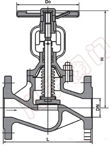 德标波紋管截止閥外形尺寸圖"