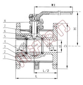 BQ41夾(jiā)套保溫球閥(fá) 外形尺寸圖