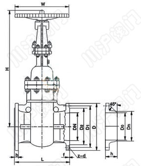 真空隔離閘閥 外形尺寸圖