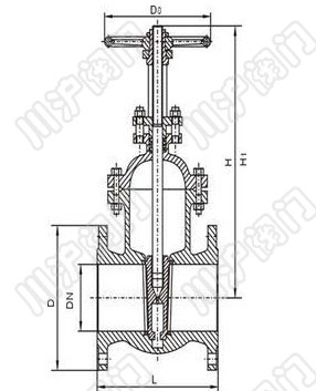 鑄鐵閘閥 外形尺寸圖