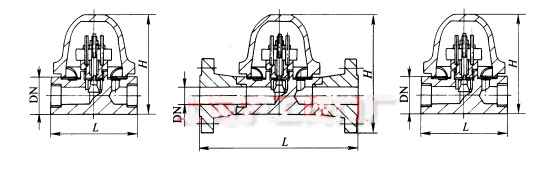 CS47雙金屬(shǔ)片疏水閥(fá)外形尺寸圖