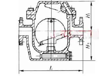 CS45自由半浮球式疏水閥(fá)外形尺寸圖