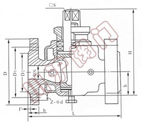 BX43W二通保溫旋塞閥(fá) 外形尺寸圖(tú)