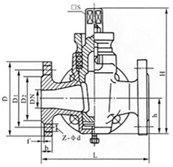 X44W三通旋塞閥(fá) 外形尺寸圖(tú)