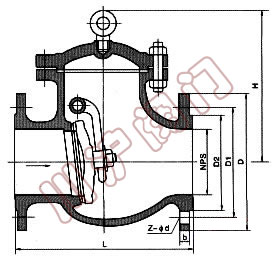 美标止回閥外形尺寸圖