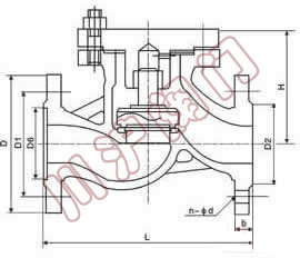 H41H升降式鑄鐵(tiě)止回閥(fá)外形尺寸圖