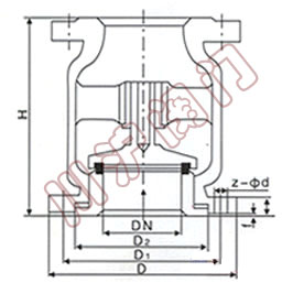 H42立式止回閥(fá)外形尺寸圖(tú)