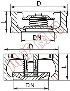 H71對(duì)夾升降式止回閥(fá)外形尺寸圖