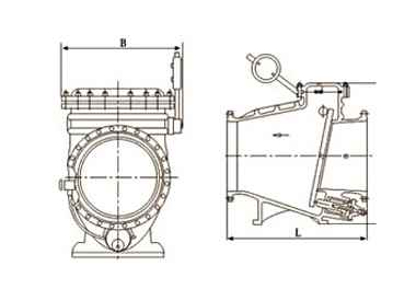 HH44X微阻緩閉(bì)止回閥(fá)外形尺寸圖