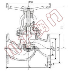 UJ41H柱塞截止閥(fá) 外形尺寸圖(tú)