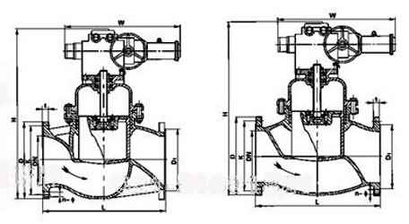 電動柱塞閥 外形尺寸圖